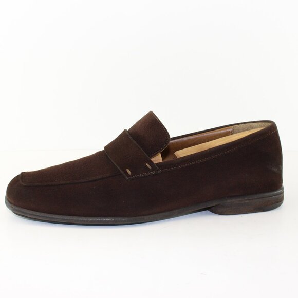 Louis Vuitton Brown Suede Leather Loafer Slip One Shoe (8.5 US) - Picture 4 of 14